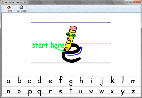 Click to view Pencil Pete's Learn to Print 2.0.0 screenshot