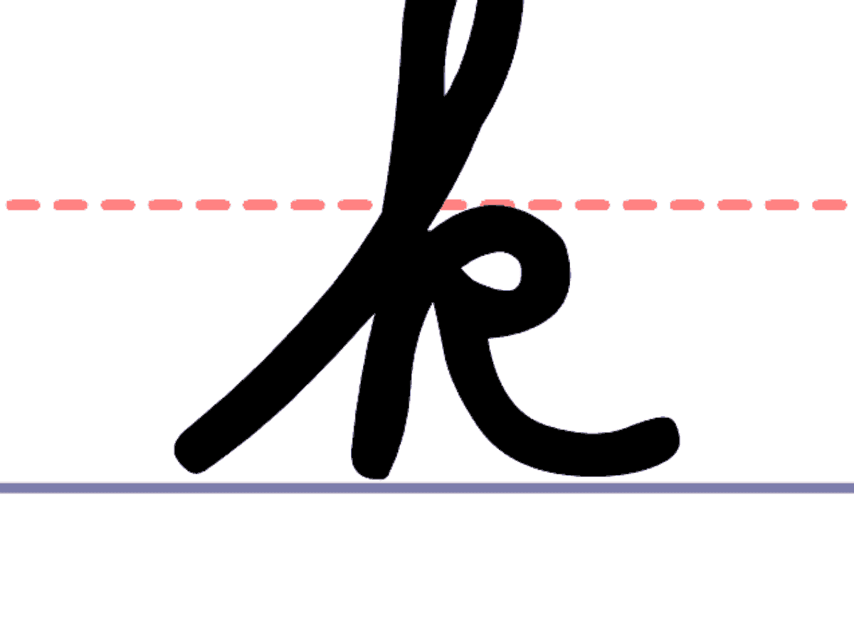 How to Write a Cursive Lowercase k