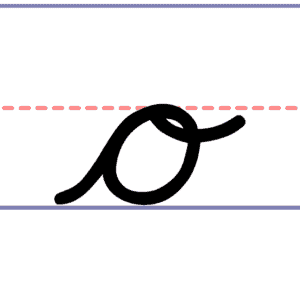 how to write a lowercase o in cursive