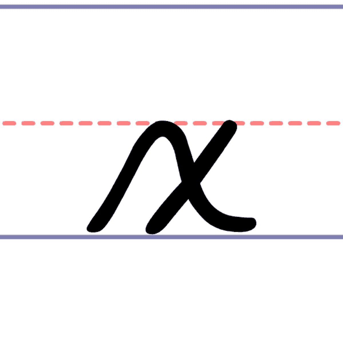 How to Write a Cursive Lowercase x