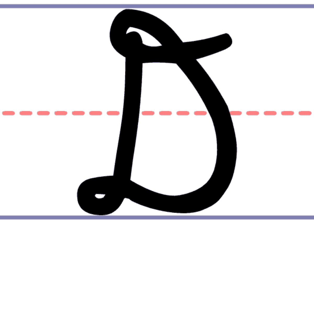 How to Write a Cursive Uppercase D