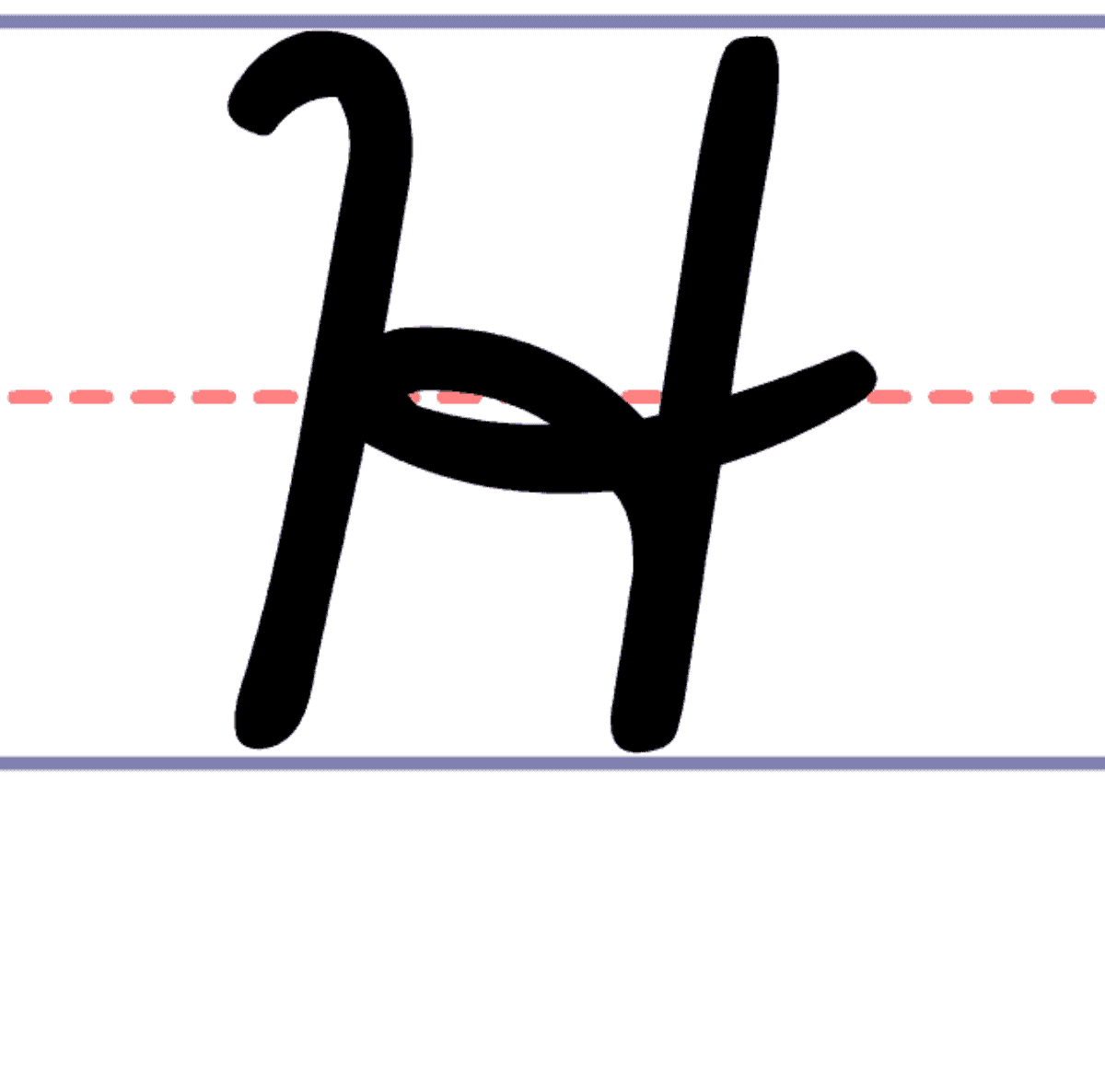 How to Write a Cursive Uppercase H